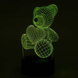 3D Светильник Мишка с сердцем