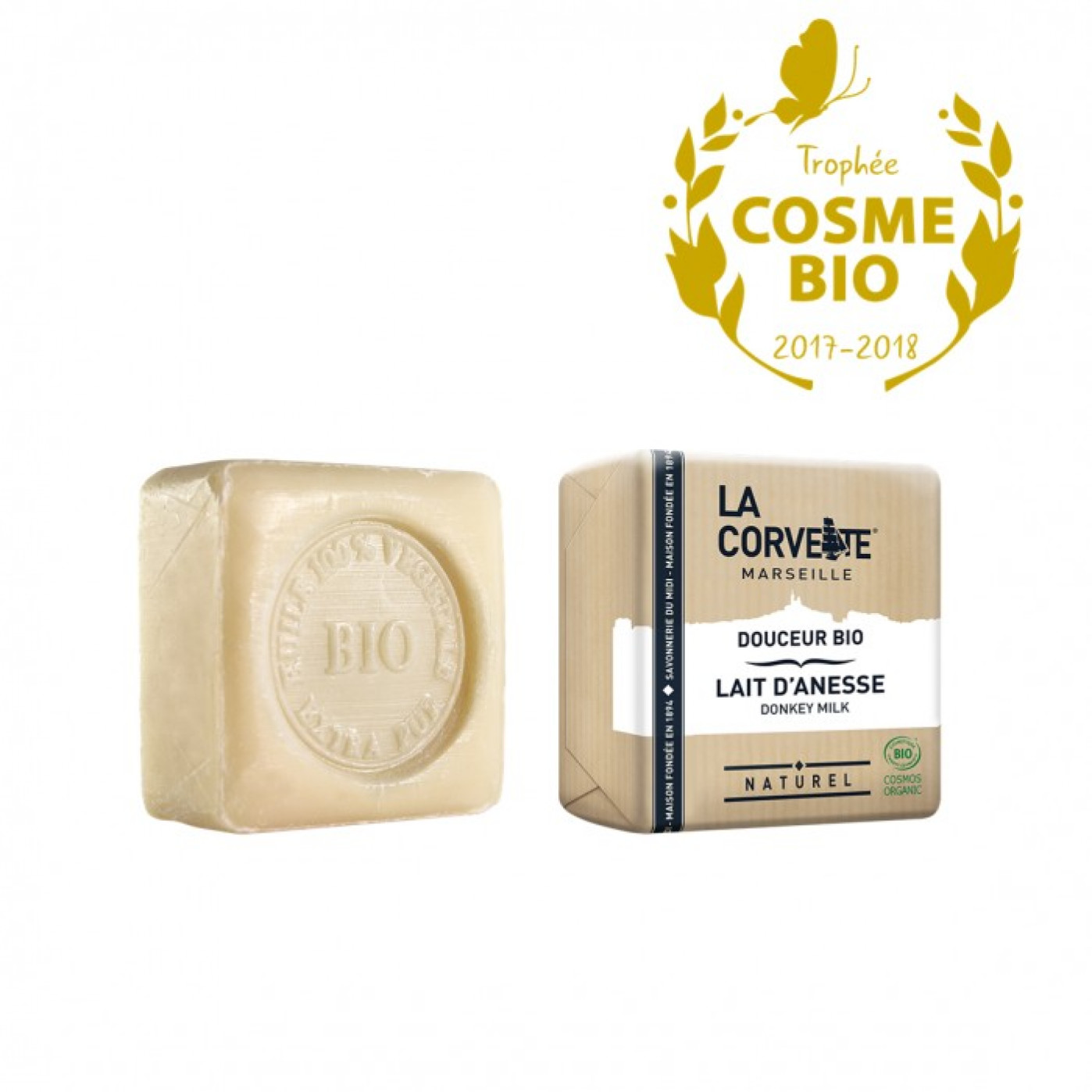 Набор био La Corvette: Молоко ослицы, Виноградный персик, Карите-Гранат, Миндаль