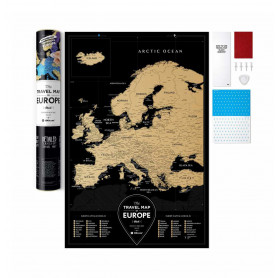 Скретч Карта Travel map black europe-2