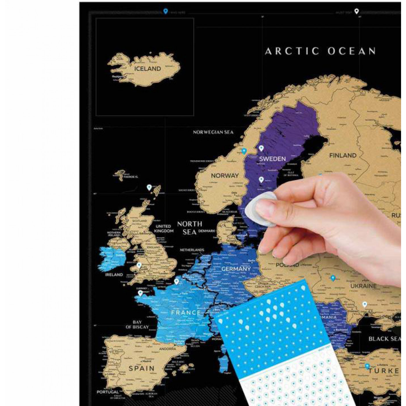 Скретч Карта Travel map black europe Скретч Карта Travel map black europe