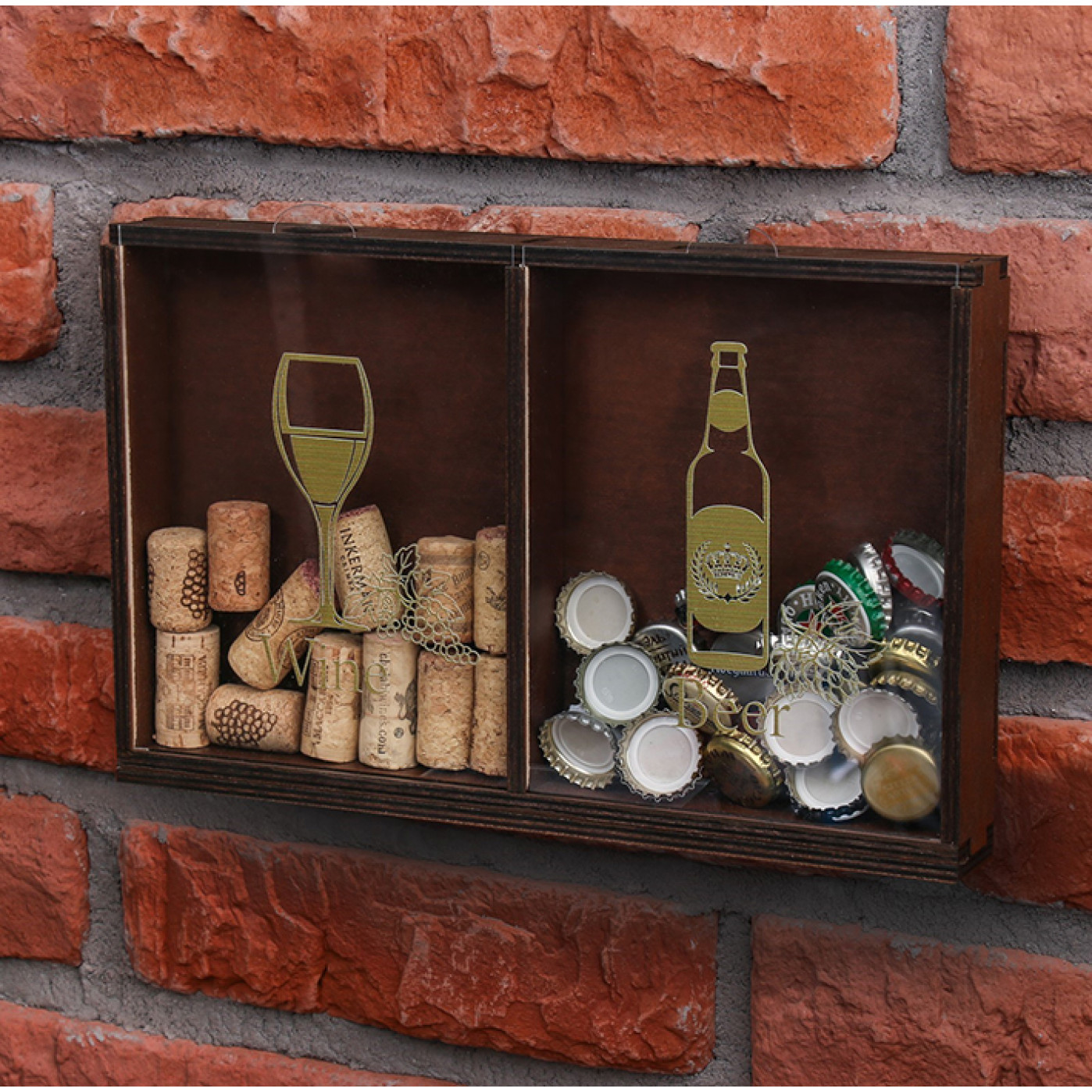Двойная копилка для пробок и крышек Wine Beer