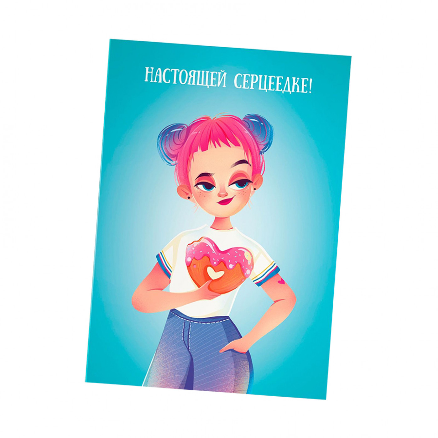 Арома-открытка Девочка с пончиком