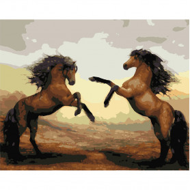 Картина по номерам Лошадки резвятся