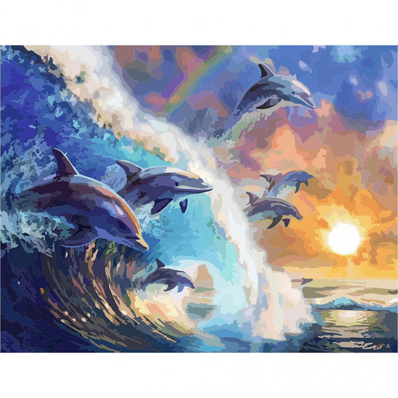 Картина по номерам Дельфины на волне