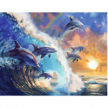 Картина по номерам Дельфины на волне