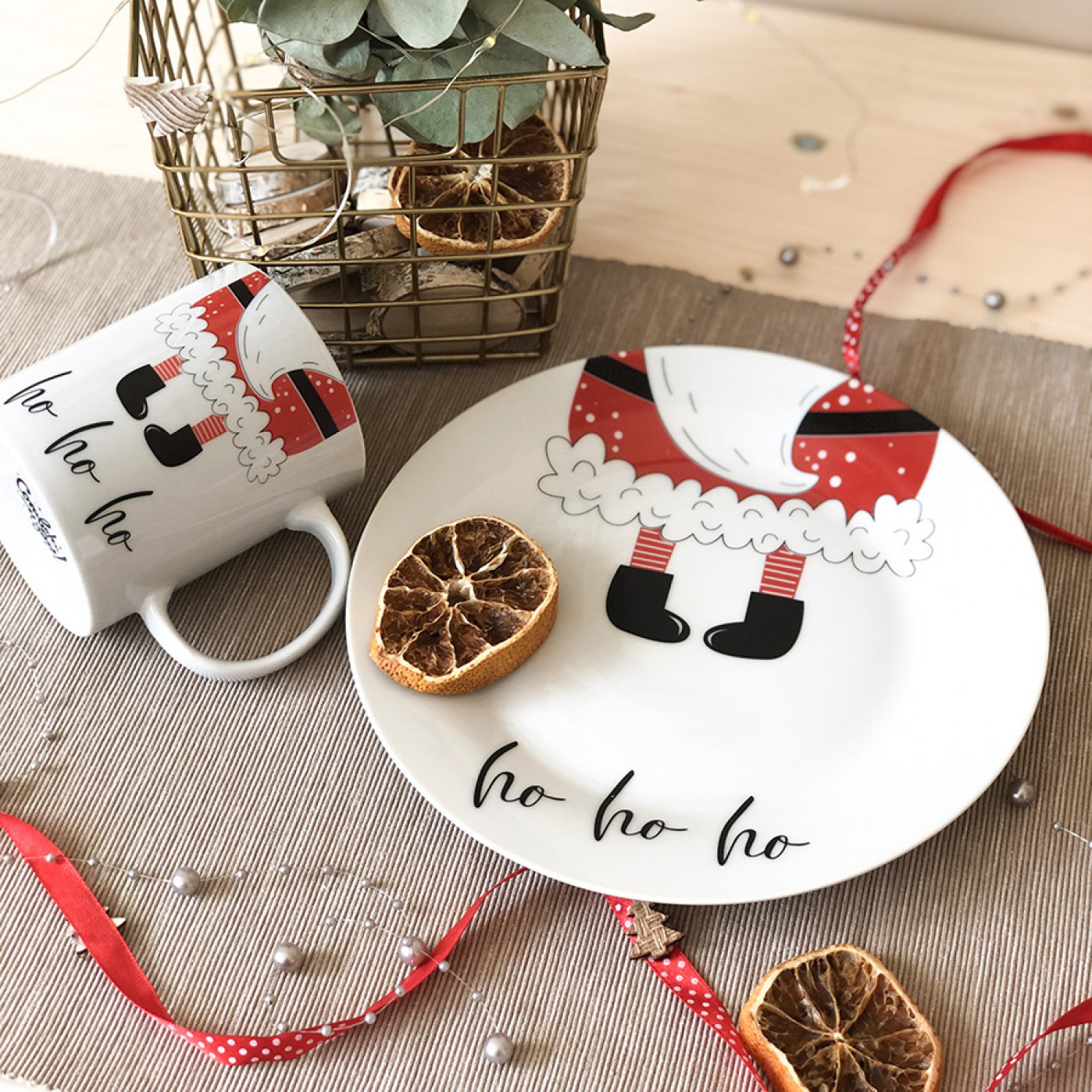 Набор фарфоровой посуды Ho Ho Ho 2 в 1