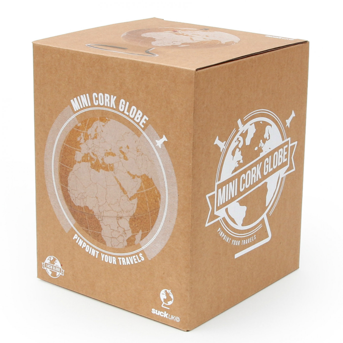 Пробковый глобус для путешественников мини белый