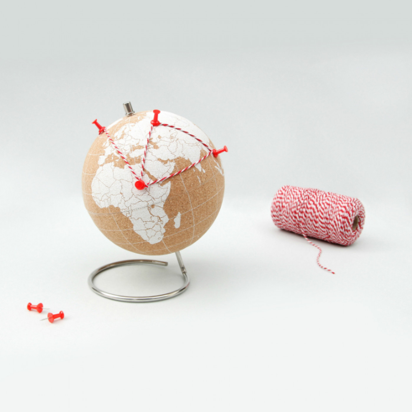 Пробковый глобус для путешественников мини белый