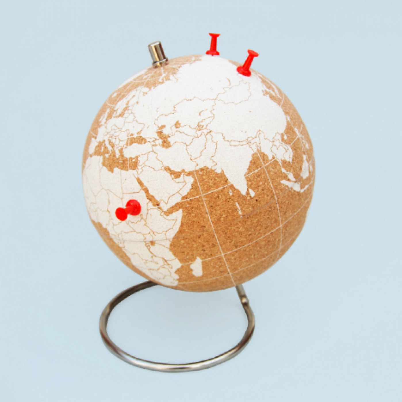 Пробковый глобус для путешественников мини белый