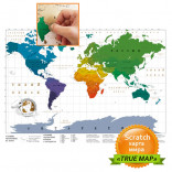 Truemap Original - большая стиральная скретч карта путешествий 