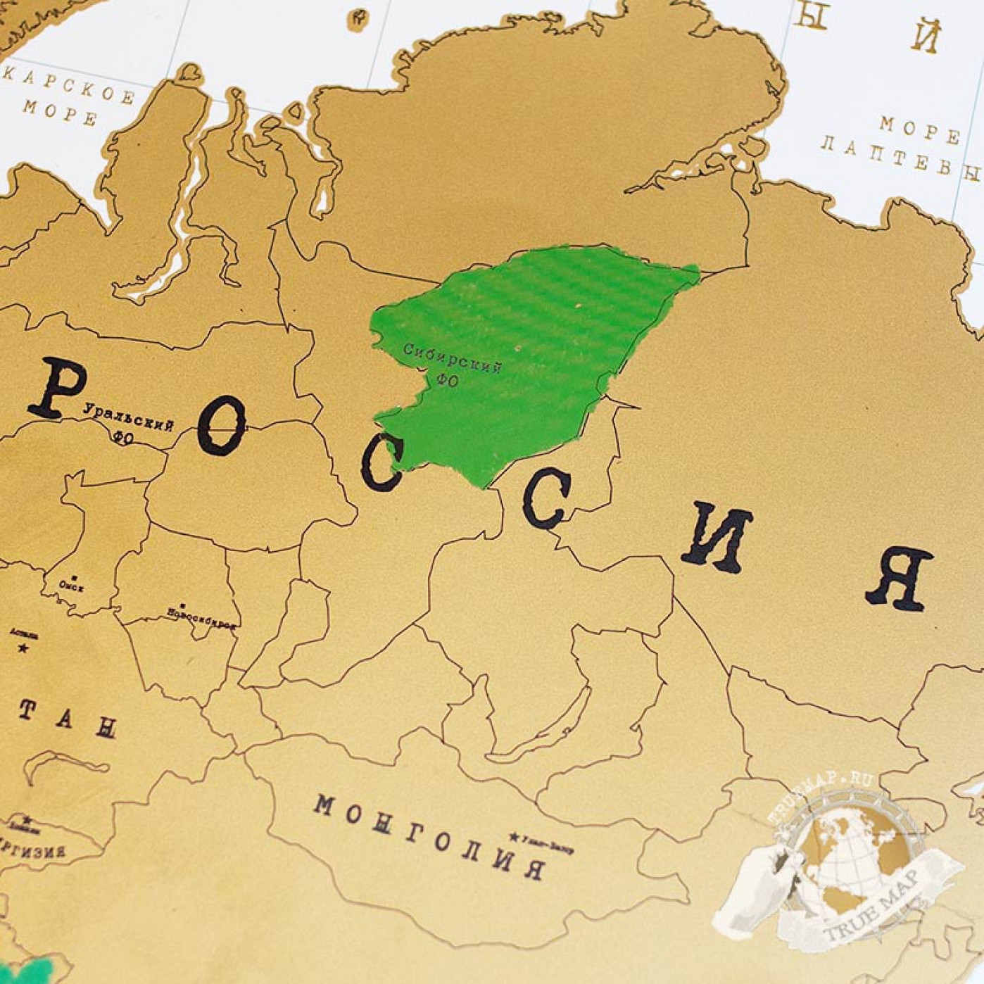 Truemap Original - большая стиральная скретч карта путешествий Truemap Original - большая стиральная скретч карта путешествий