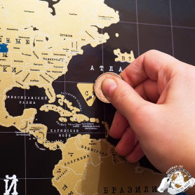 Truemap Black в рамке - черная скретч карта мира Deluxe-2