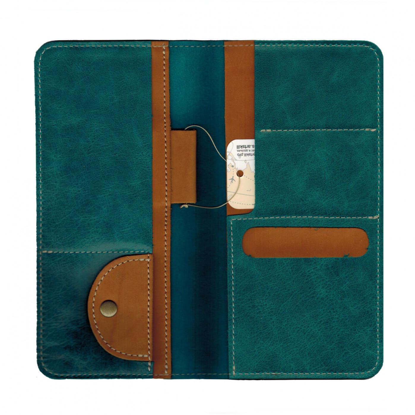 Холдер кожаный для документов Artskill Travel Изумрудный