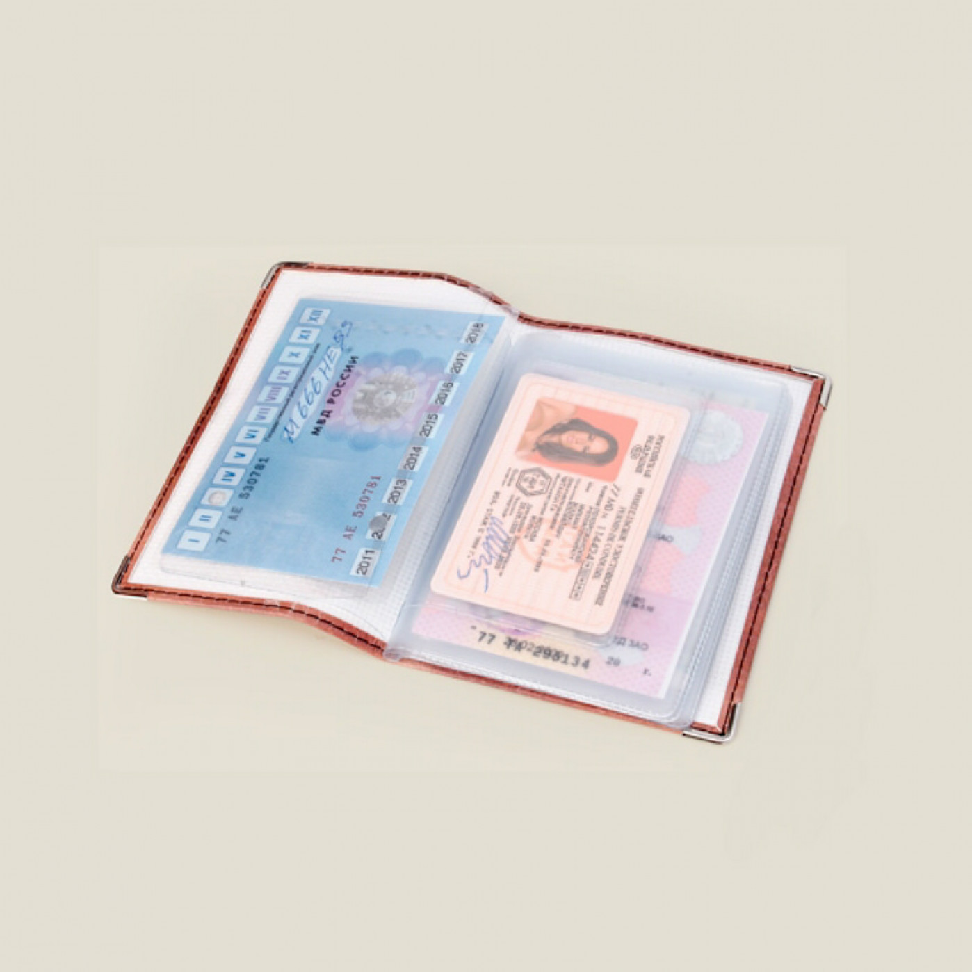 Обложка на автодокументы С денежкой кожа