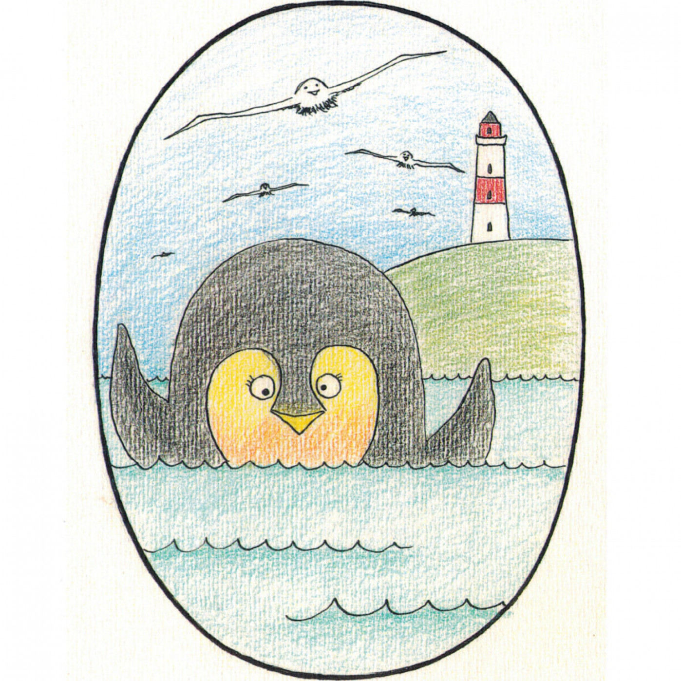 Авторская открытка Пингвин