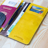 Кожаный холдер для документов в поездку Hyper Keeper Brown Mustard