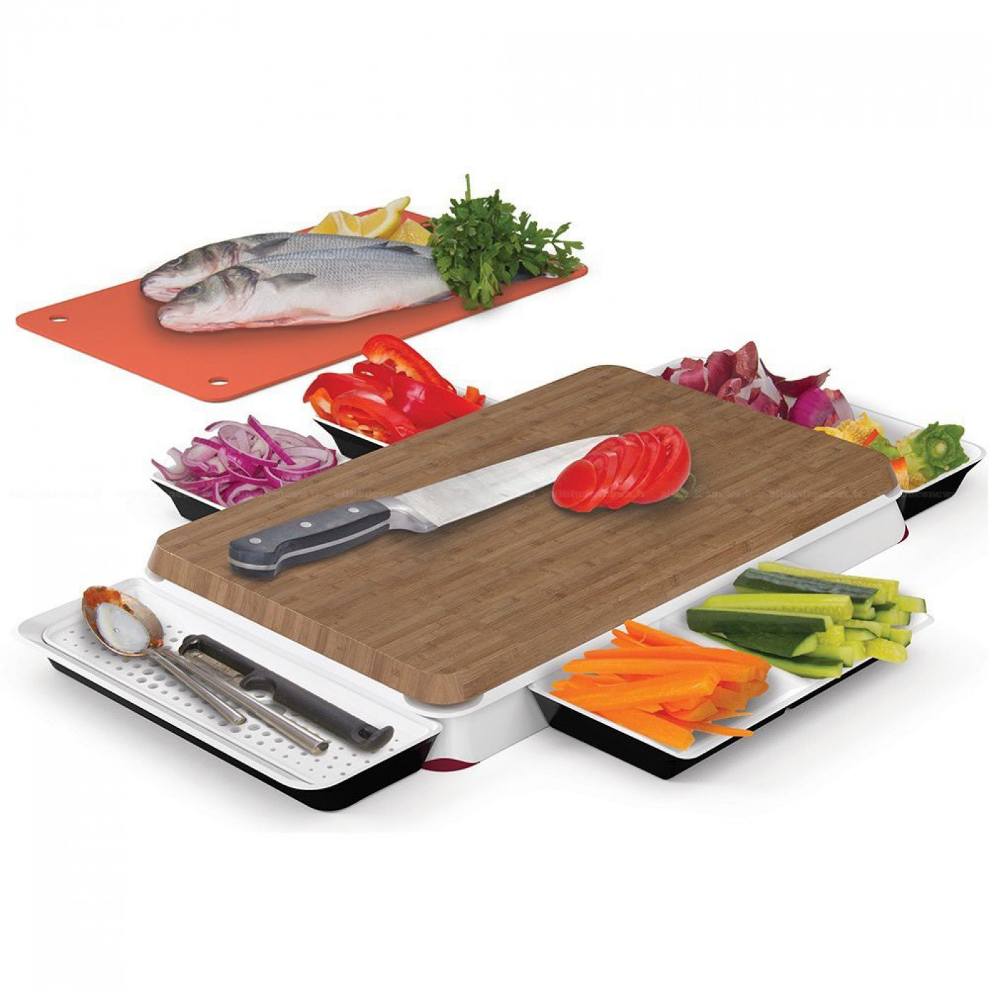 Разделочная доска с отсеками для еды Chop Serve Разделочная доска с отсеками для еды Chop Serve