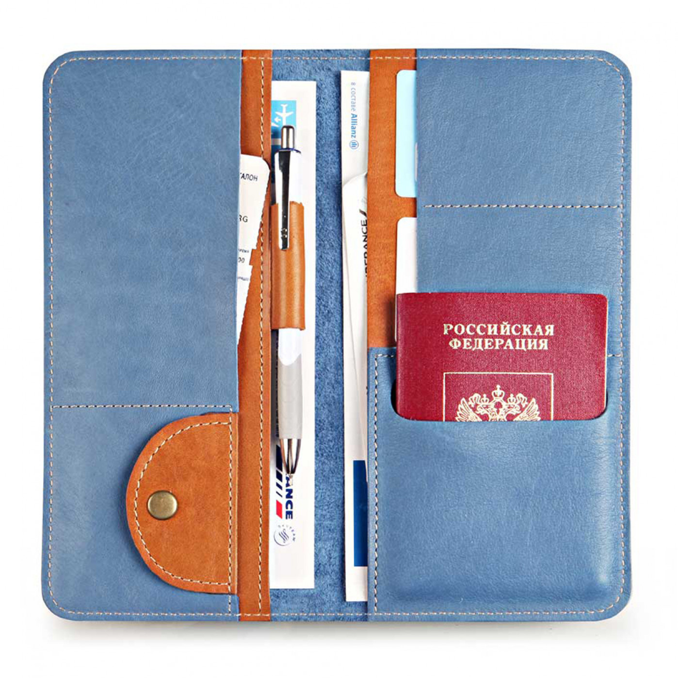 Холдер кожаный Artskill Travel голубой