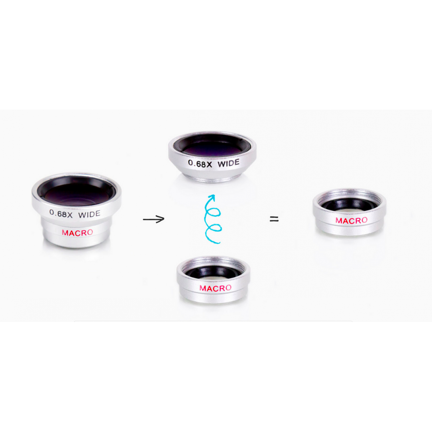 Объектив для телефона Macro+Wide