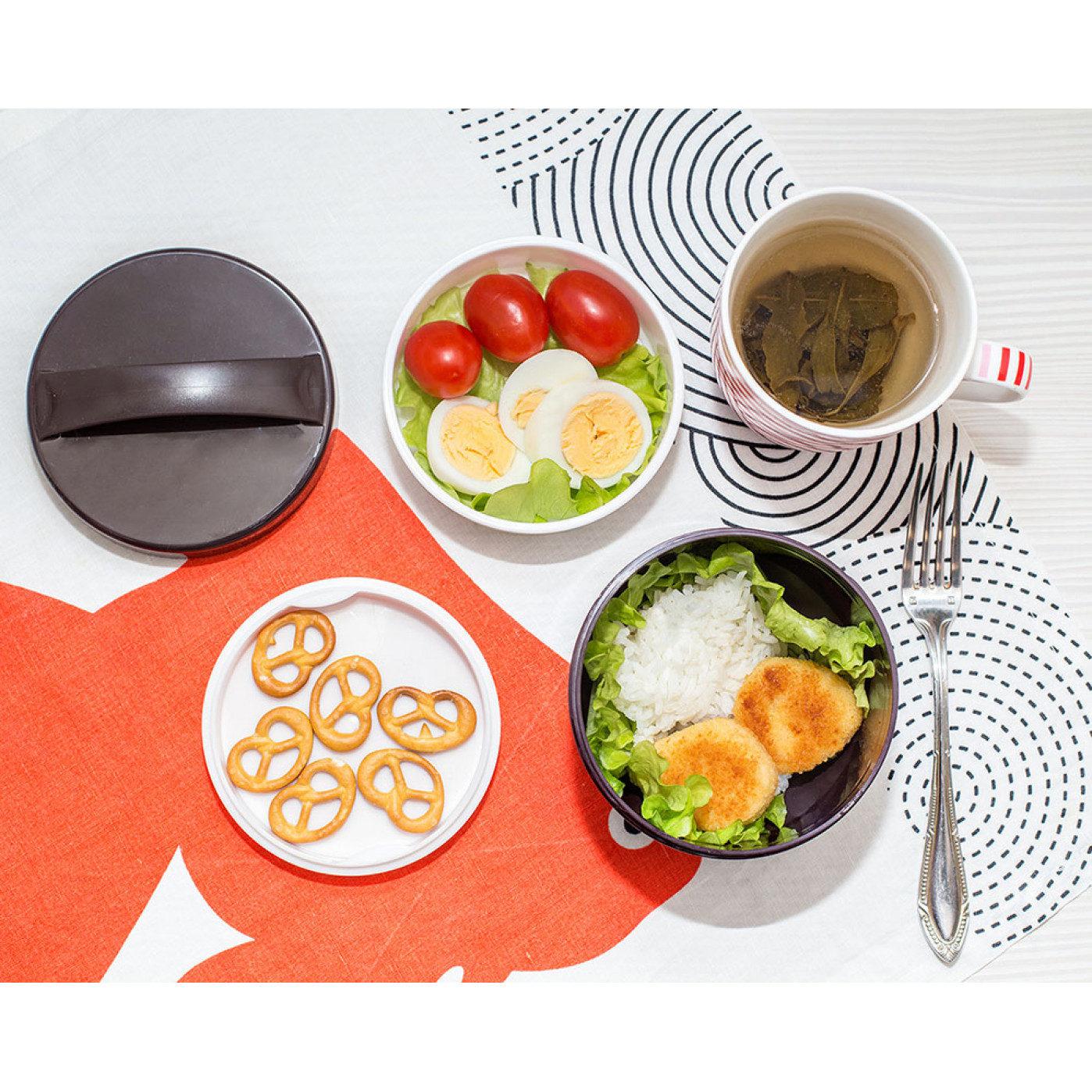 Ланч-бокс с ручкой Bento Bowl - 3 отделения Ланч-бокс с ручкой Bento Bowl - 3 отделения