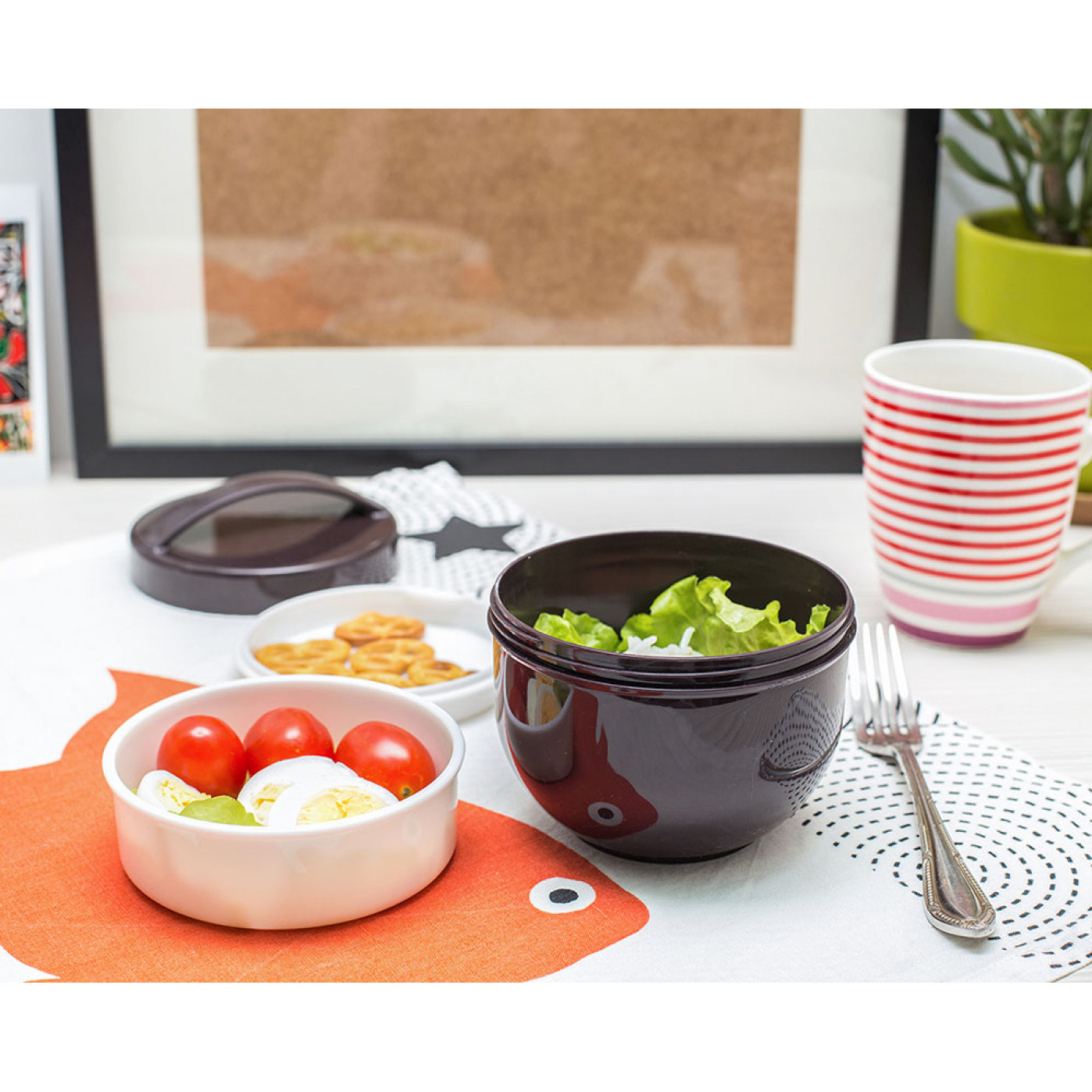 Ланч-бокс с ручкой Bento Bowl - 3 отделения Ланч-бокс с ручкой Bento Bowl - 3 отделения