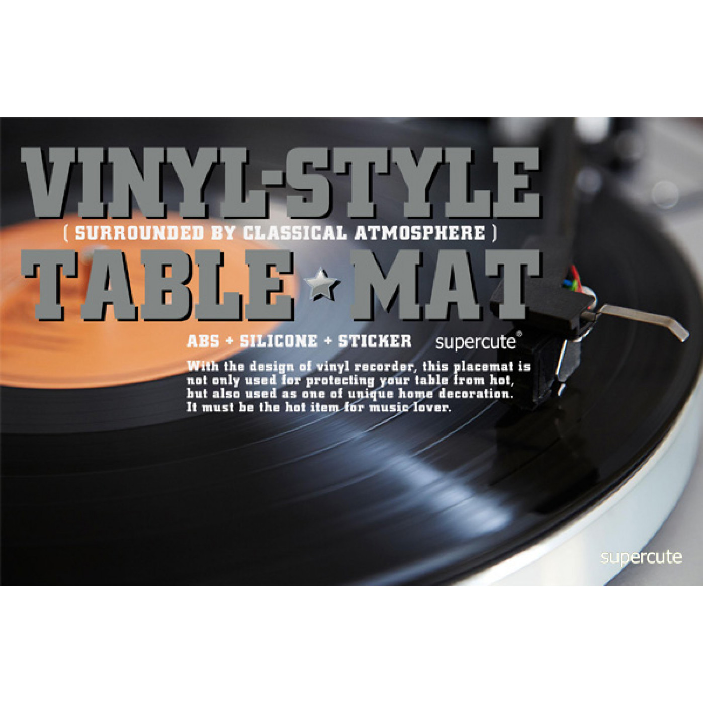 Набор подставок под тарелки в виде пластинки Vinyl Style