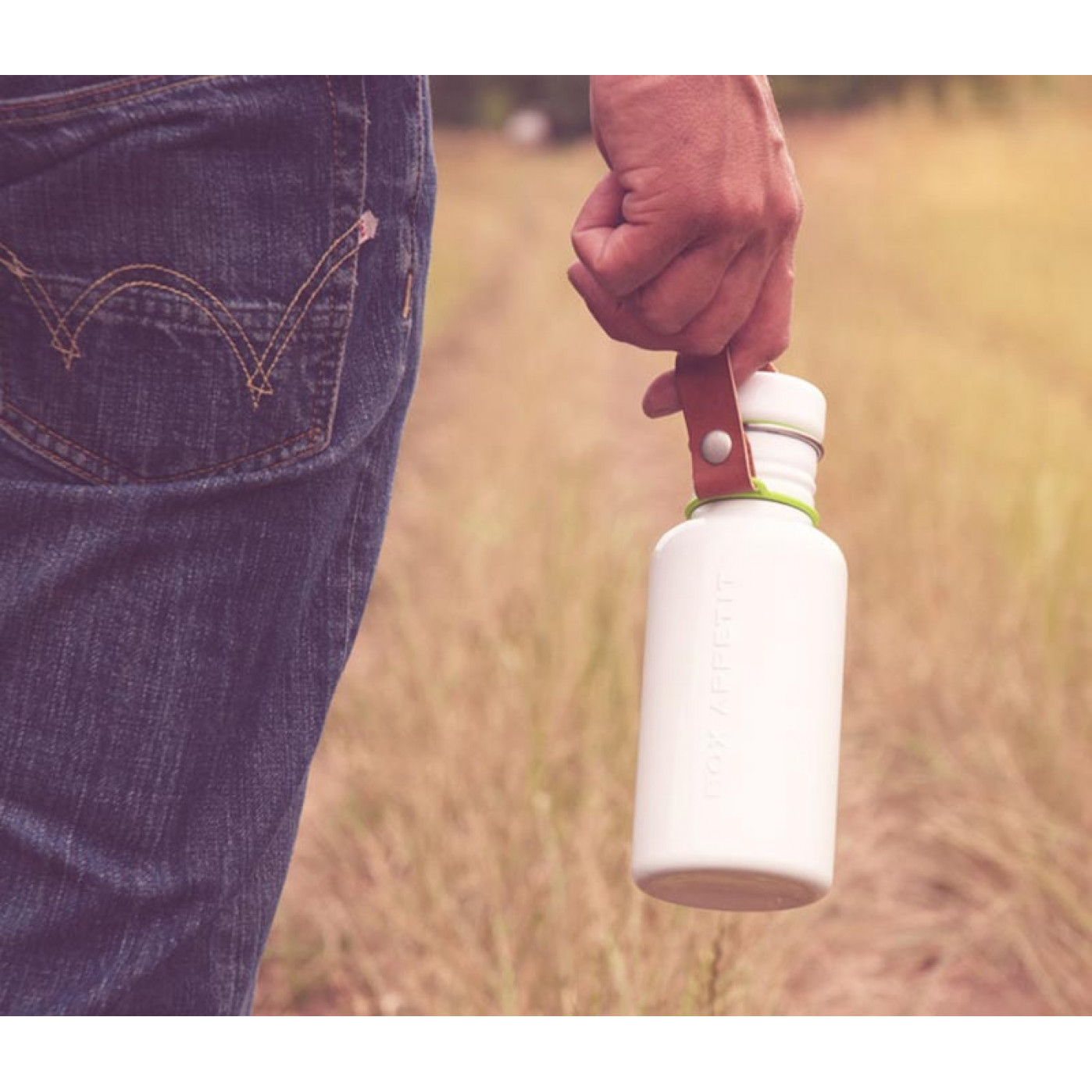 Бутылка для воды Water bottle белая/зеленая Бутылка для воды Water bottle белая/зеленая
