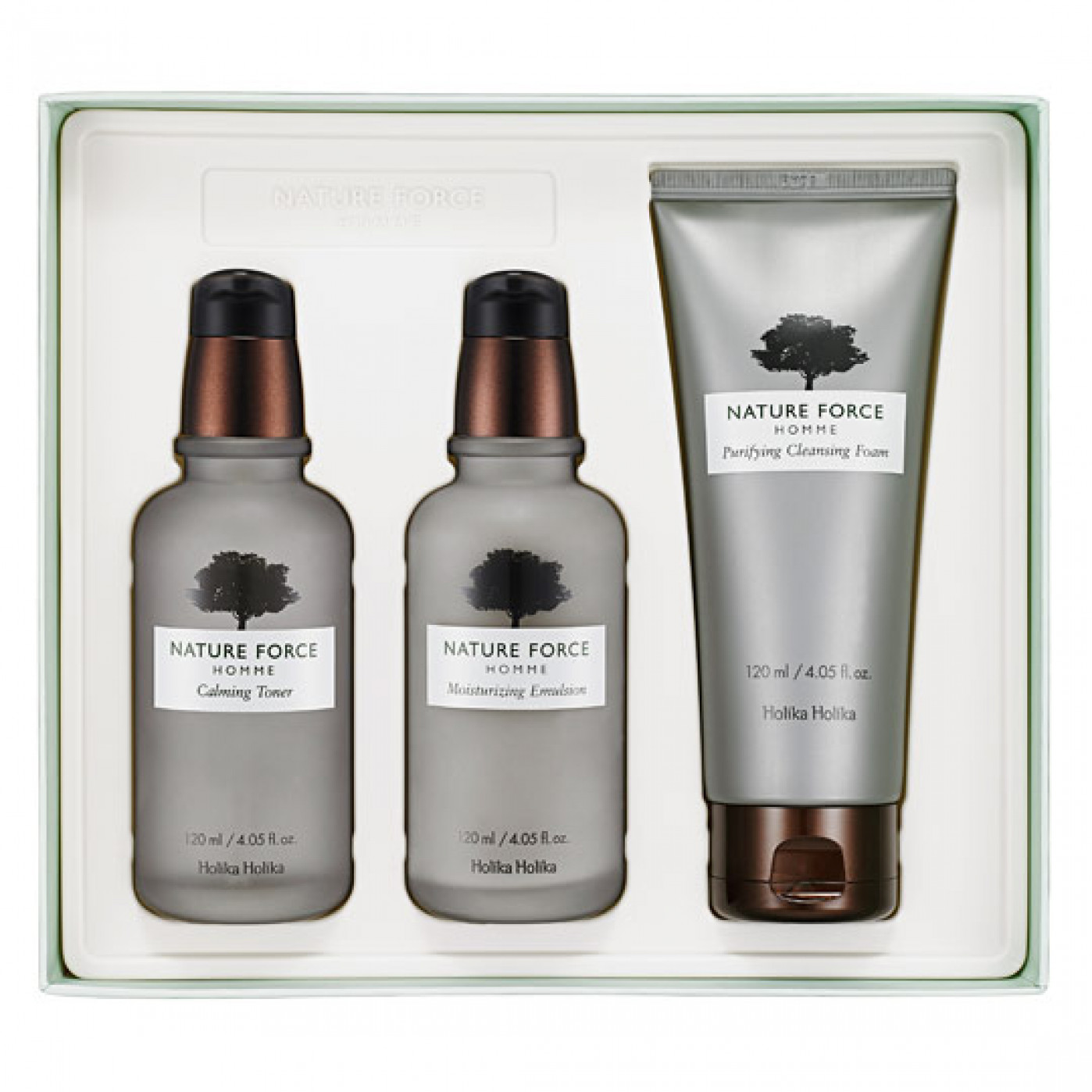 Набор очищающих средств для мужчин Holika Holika 'Nature Force', 3 шт