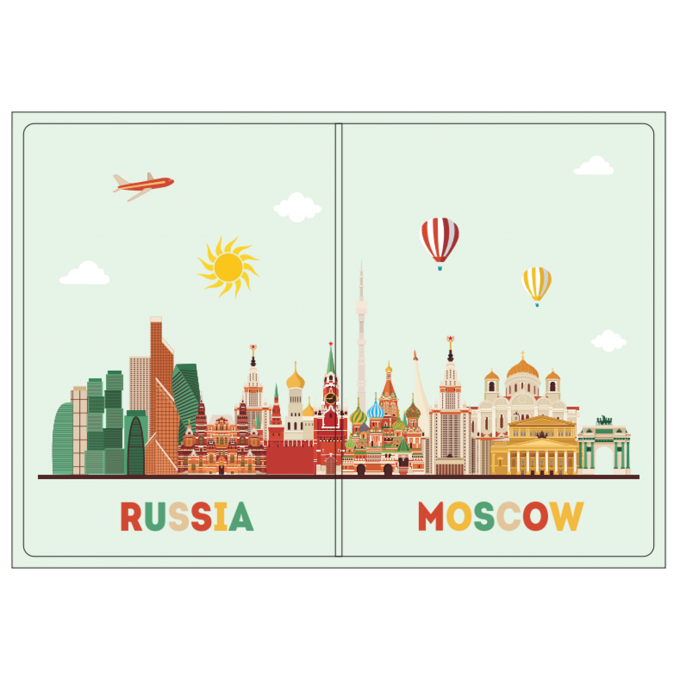 Обложка для паспорта Russia Moscow