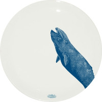 Тарелка из костяного фарфора  Серый кит 