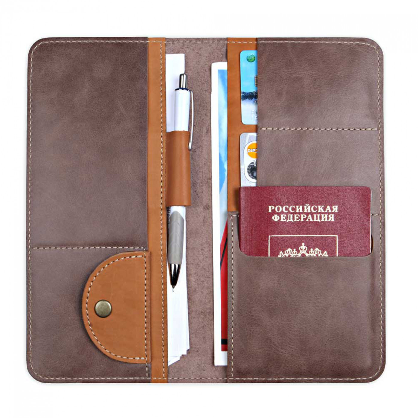 Холдер кожаный для документов Artskill Travel Капучино