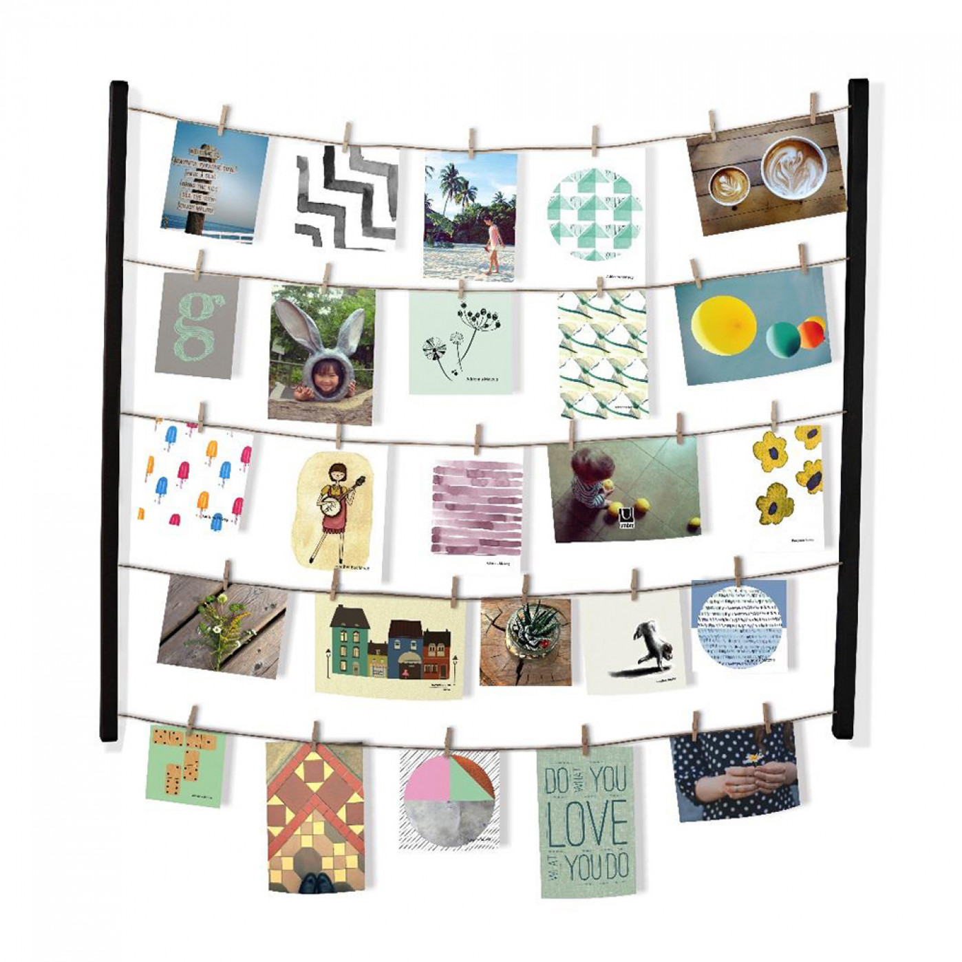 Панно с зажимами для 40 фотографий Hangit дерево