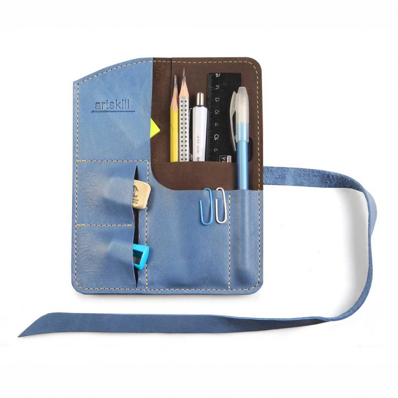 Пенал кожаный Artskill mini (голубой)
