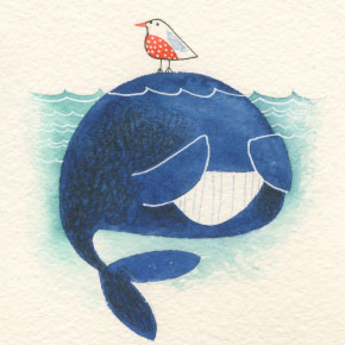 Открытка с китами