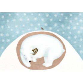 Открытка  Мишка в спячке 