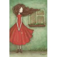 Открытка с конвертом  Красное  Открытка с конвертом  Красное