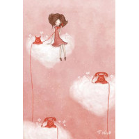 Открытка с конвертом Телефончики  Открытка с конвертом Телефончики