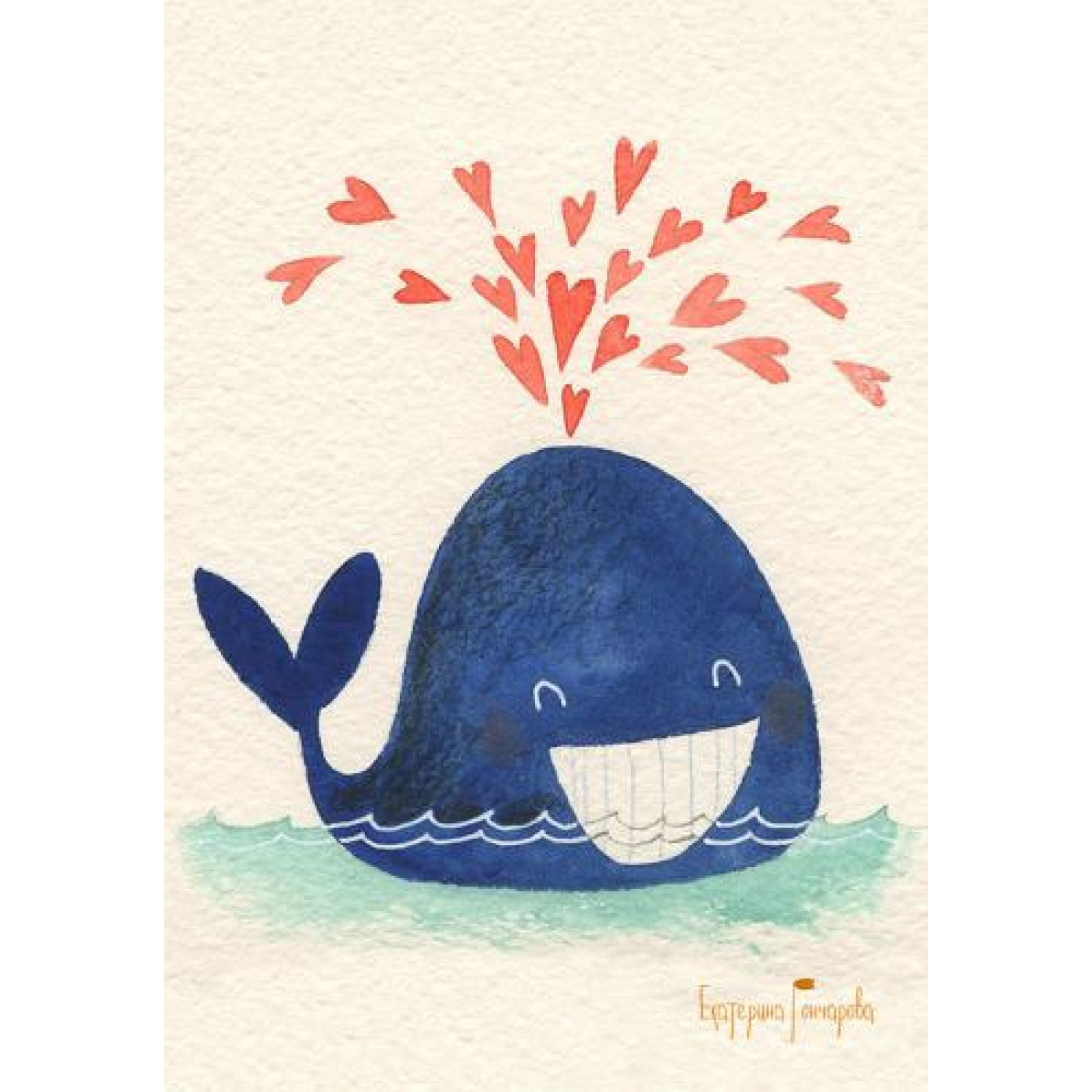 Новогодняя открытка с китом