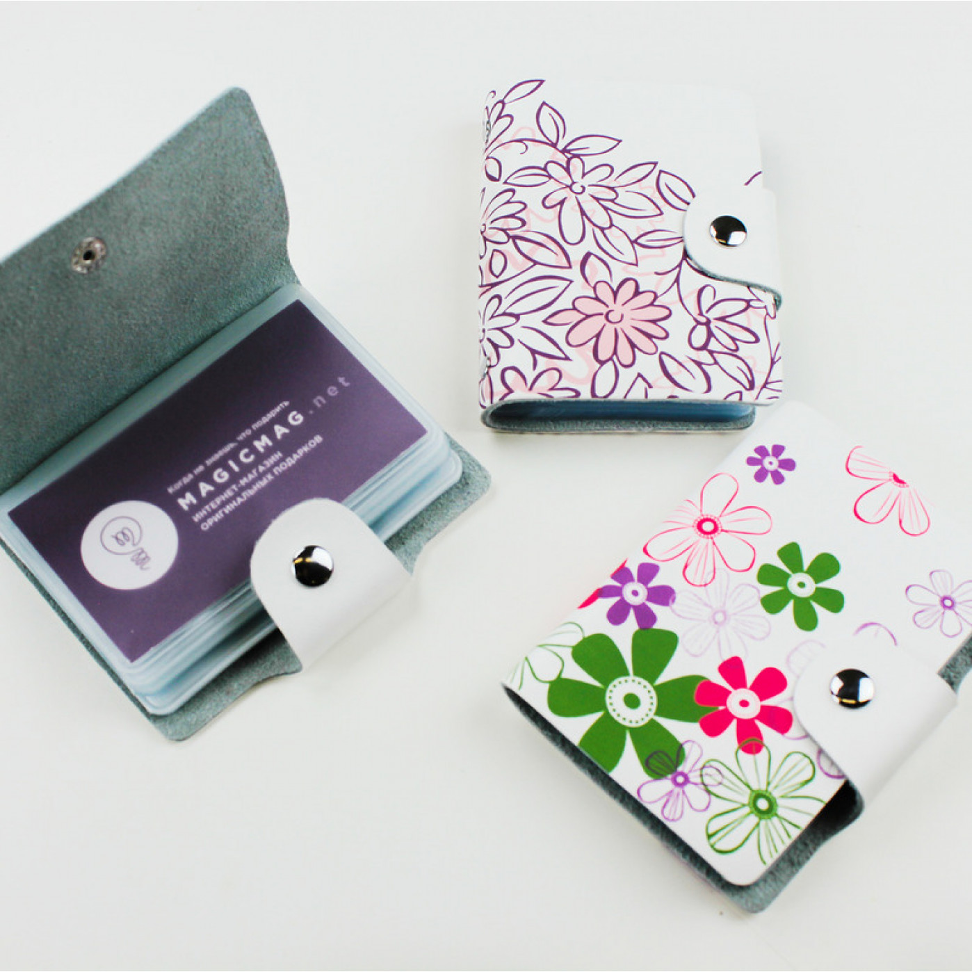 Держатель для карточек Zodiac Flowers series. Кожа. Держатель для карточек Zodiac Flowers series. Кожа.