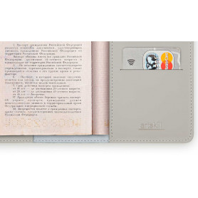 Artskilltouch кожаная обложка на паспорт бежевая-2