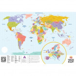 TrueMap Plus - Большая стиральная скретч карта путешествий (97 см.)