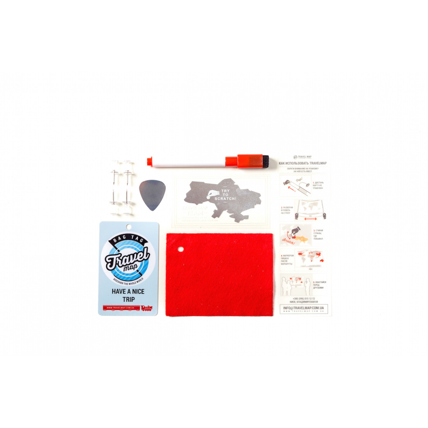 Пластиковая Скретч Карта Мира Silver Premium edition