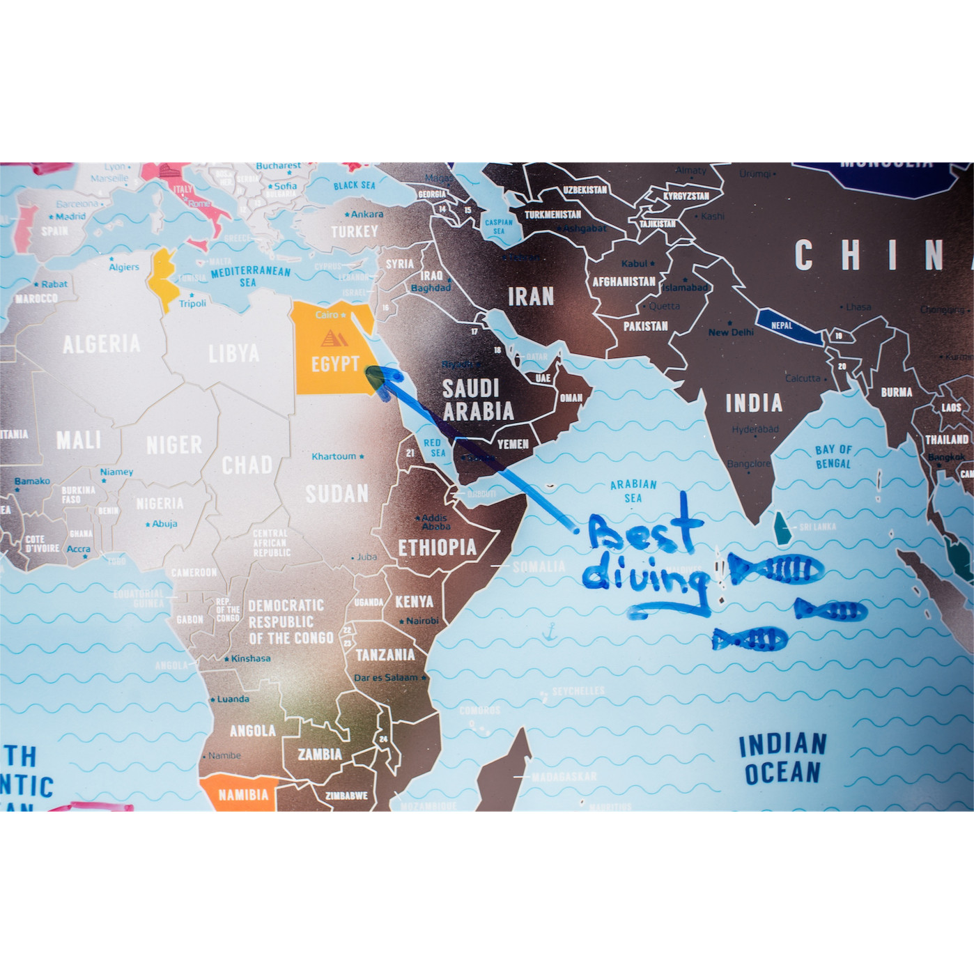 Пластиковая Скретч Карта Мира Silver Premium edition