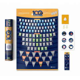 Мотивационный пластиковый скретч-постер 100 дел