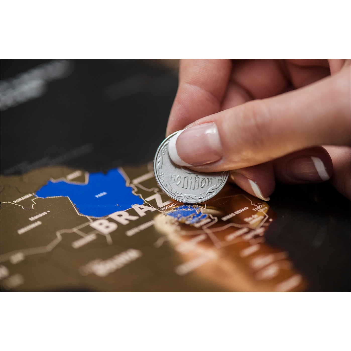 Пластиковая Скретч Карта Мира Black Premium edition