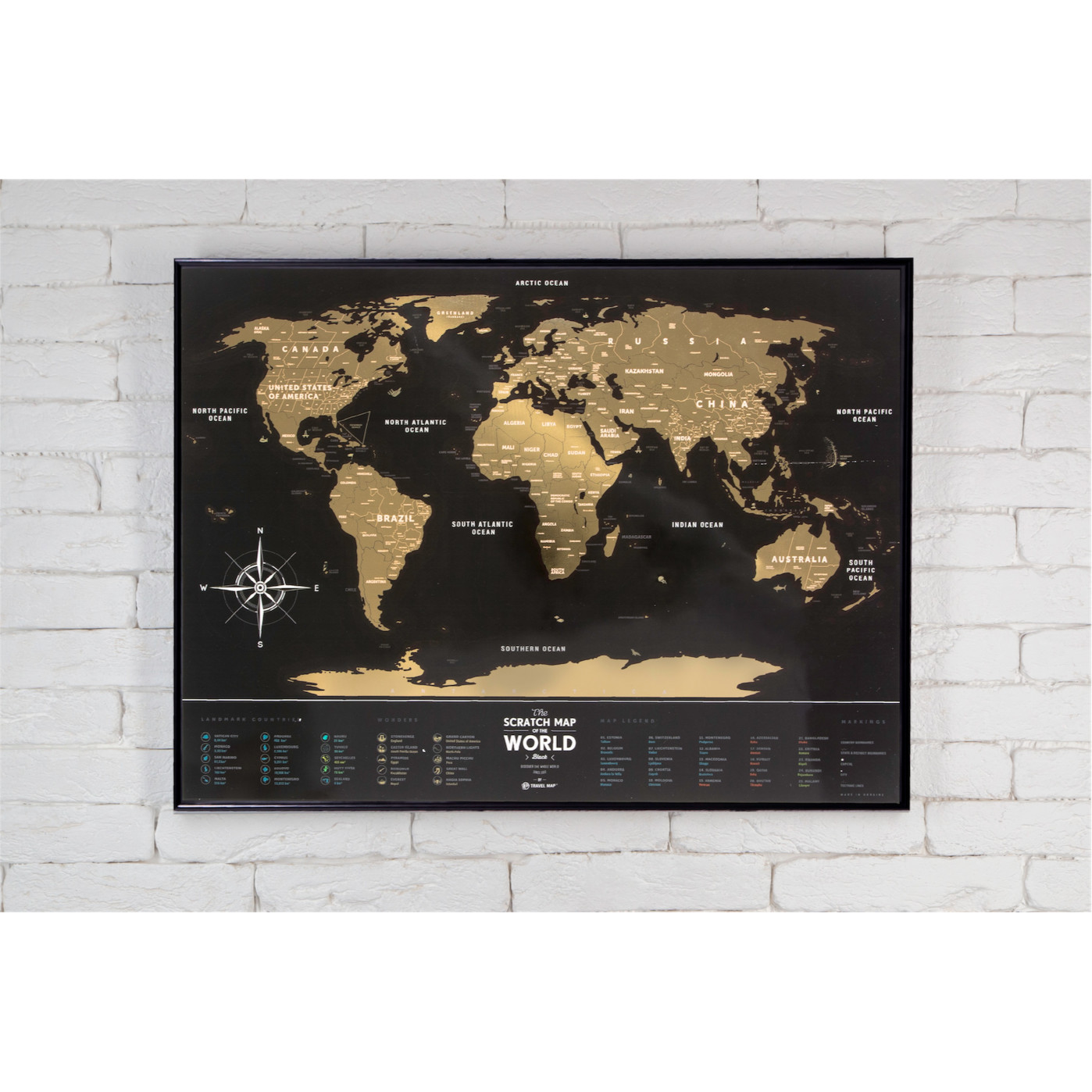 Пластиковая Скретч Карта Мира Black Premium edition