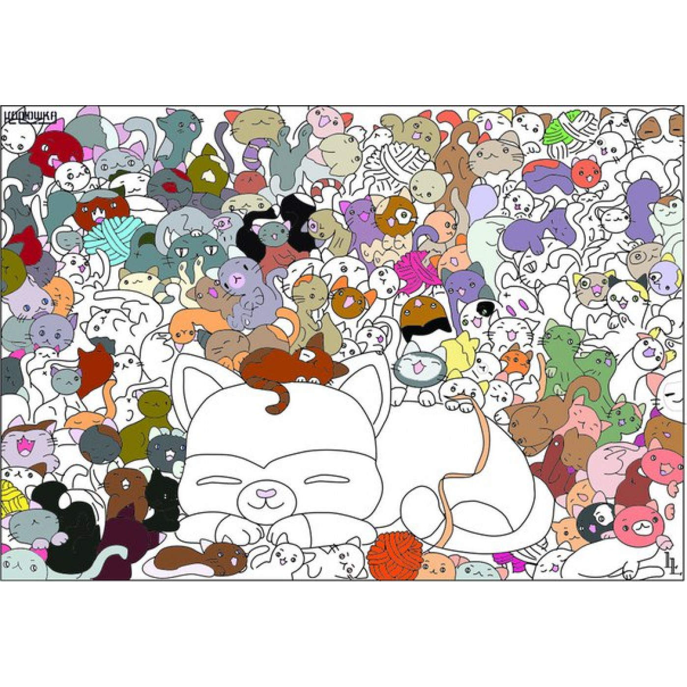 Огромный постер раскраска Котейки