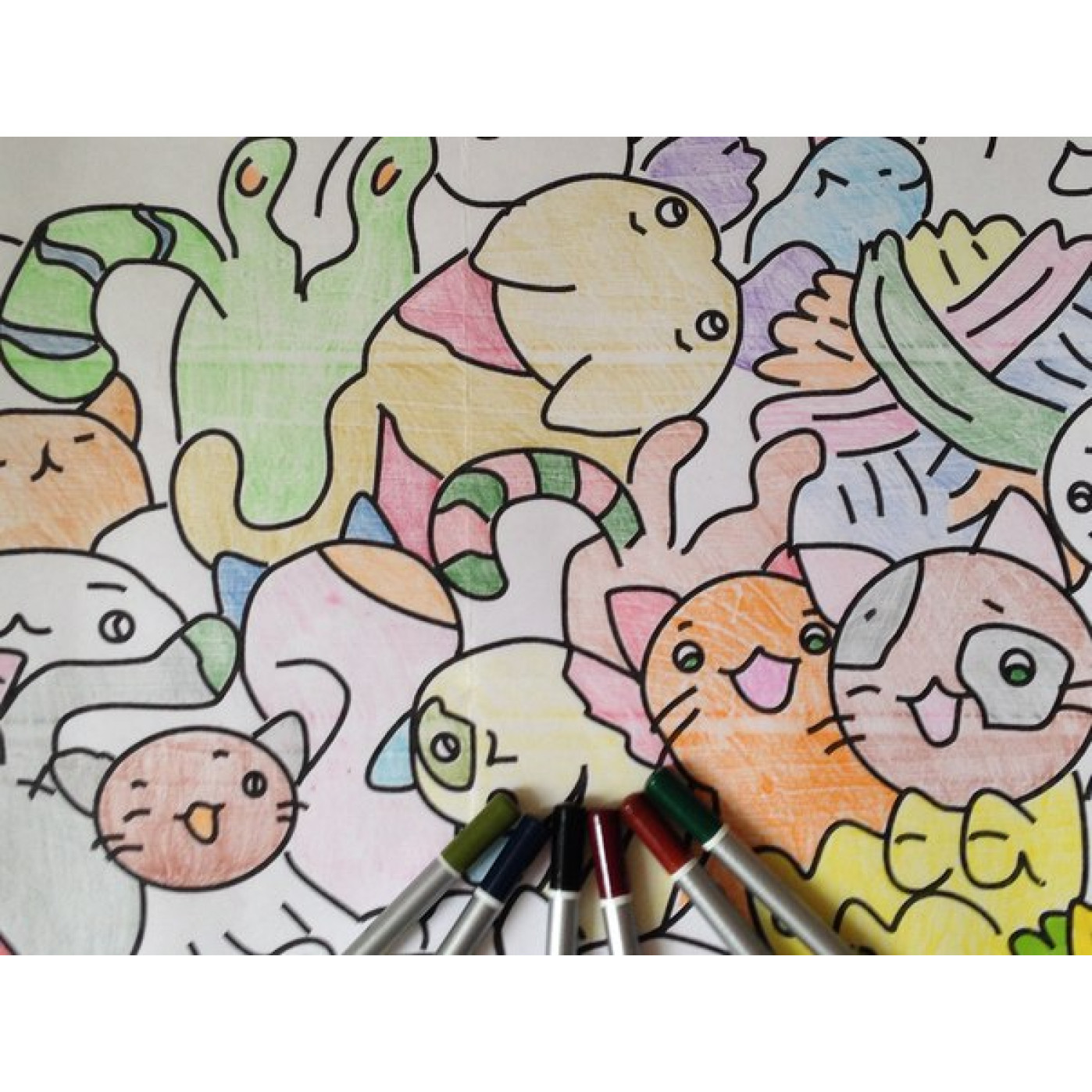 Огромный постер раскраска Котейки