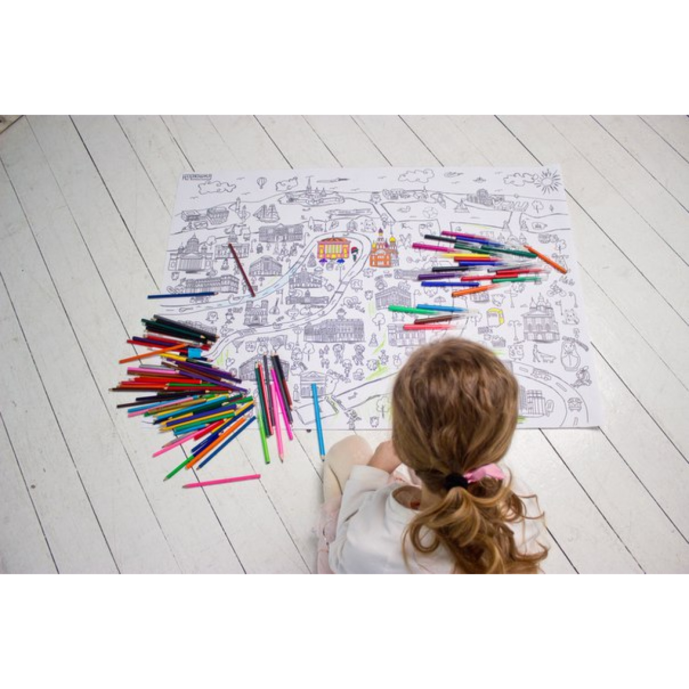 Огромный постер раскраска Cанкт-Петербург