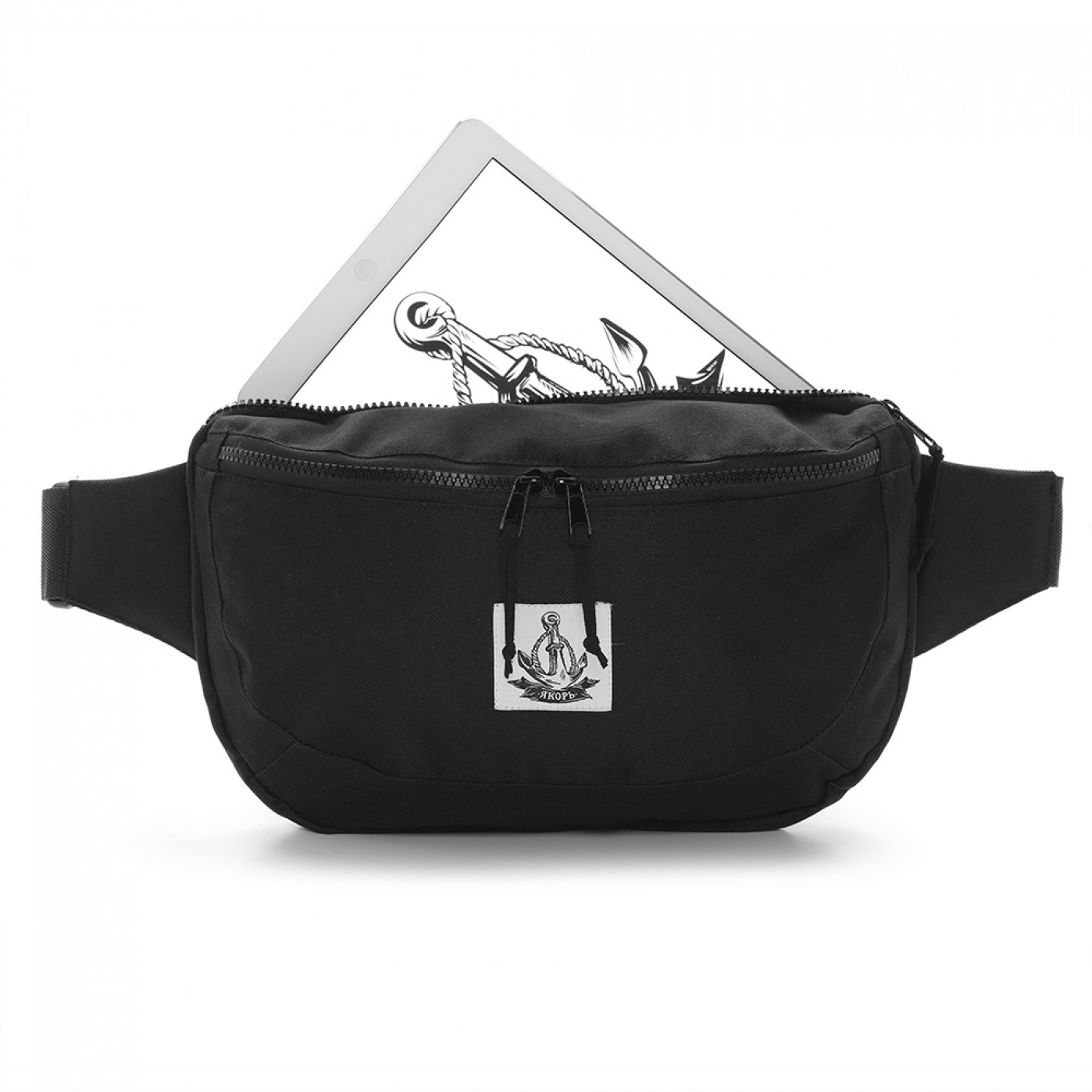 Сумка поясная Якорь Баркаc Полностью черная